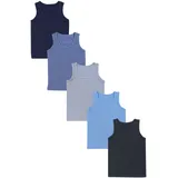 TupTam Unterhemd TUPTAM "Unterhemd Kinder Jungen Unterhemd Ärmellos 5er Pack", Mädchen, Gr. 164, N-Gr, schwarz (dunkelblau anthrazit indigo blau grau), Obermaterial: 95% Baumwolle CO. 5% Elasthan EL., Unterhemden Unterhemd