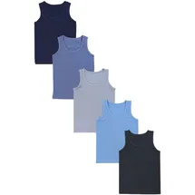 TupTam Unterhemd TUPTAM "Unterhemd Kinder Jungen Unterhemd Ärmellos 5er Pack", Mädchen, Gr. 164, N-Gr, schwarz (dunkelblau anthrazit indigo blau grau), Obermaterial: 95% Baumwolle CO. 5% Elasthan EL., Unterhemden Unterhemd