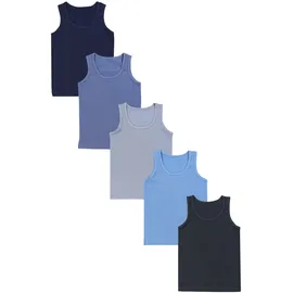 TupTam Unterhemd TUPTAM "Unterhemd Kinder Jungen Unterhemd Ärmellos 5er Pack", Mädchen, Gr. 164, N-Gr, schwarz (dunkelblau anthrazit indigo blau grau), Obermaterial: 95% Baumwolle CO. 5% Elasthan EL., Unterhemden Unterhemd