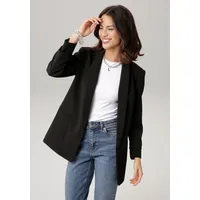 LAURA SCOTT Longblazer LAURA SCOTT Gr. 38, schwarz (schwarz (aus nachhaltigem material)) Damen Blazer mit gerafften Ärmeln