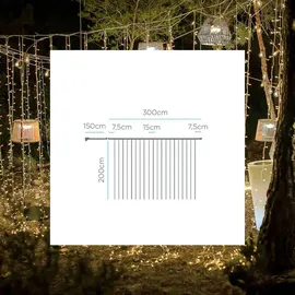 Newgarden Lichtervorhang LED 3x2 m warmweiß