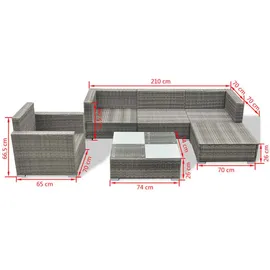 vidaXL Garten-Lounge-Set grau 41879