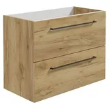 Camargue Espacio Waschtischunterschrank  (80 x 40 x 60 cm, Farbe Griff: Schwarz, 2 Schubkästen, Doce)