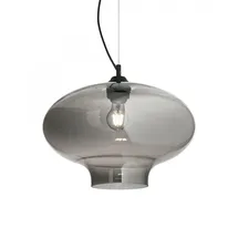 Ideal Lux Pendelleuchte BISTRÒ SP1 ROUND, Ø Rauchglas / Schwarz