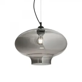Ideal Lux Pendelleuchte BISTRÒ SP1 ROUND, Ø Rauchglas / Schwarz