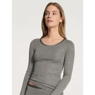 CALIDA True Confidence Langarmshirt Damen, aus Wolle-Seide, Feinripp, temperaturausgleichend und geruchsneutralisierend