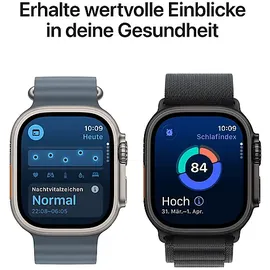 Apple Watch Ultra 3 GPS + Cellular 49 mm Titangehäuse Natur Alpine Loop Hellblau M