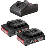 Bosch Starter-Set 18 V / 2x 2,0 Ah Akku + Ladegerät GAL 18V-20