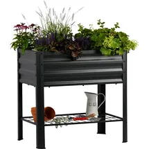 Dobar Metall-Hochbeet auf Stelzen 80 x 51 x 80 cm Anthrazit