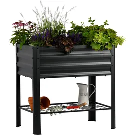 Dobar Metall-Hochbeet auf Stelzen 80 x 51 x 80 cm Anthrazit