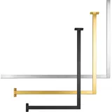 Natural Goods Berlin 1x Kleiderstange weiss ÜBERECK Deckenmontage 90x90cm - Garderobenstange L-Form für Flur, Bad oder Küche - Eckgarderobe aus rostfreiem Metall im minimalistischen Design
