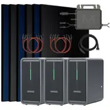 sunniva Balkonkraftwerk Full Black Bifazial 3000 W inkl. 6,72 kWh Speicher + 6 x 500 W N-Typ Glas-Glas Bifacial Module