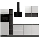 Impuls Küchen Küchenzeile 280 cm Weiß Hochglanz