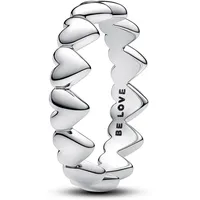 Pandora 193427C00 Damenring Reihe aus Herzen Silber, 54/17,2