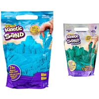 Kinetic Sand 6061464 Blau, Beutel, 907 g-magischer Sand aus Schweden für Indoor-Sandspiel & Schimmersand Petrol, 907 g - blaugrüner Glitzersand für Indoor-Sandspiel aus Schweden