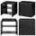 [en.casa] Waschbeckenunterschrank Skelbolu 4 Türen 120 x 60 x 40 cm Schwarz/Eichenoptik