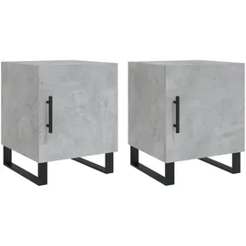 vidaXL Nachtschrank 2 Stk. 40 x 40 x 50 cm Betongrau