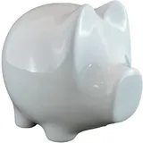 zweckart Sparschwein Größe L 19 cm mit Schlüssel weiß Porzellan