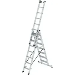 MUNK Stufen-Mehrzweckleiter 3-teilig mit nivello®-Traverse 3x7 Stufen