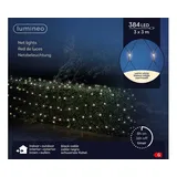 Lumineo Netzbeleuchtung 384 LED 3 x 3 m, schwarzes Kabel in warm weiß | Schwarz