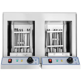 Royal Catering Elektro-Fritteuse - 2 x 16 l - 400 V - Unterschrank - Ablasshahn -