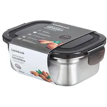 Lock & Lock Edelstahl Vorratsdose silber 15,5 x 12,0 x 5,8 cm 0,5 l
