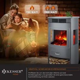 Kesser Elektrokamin Panorama-Sichtfenster grau