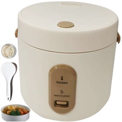 Mutoy Multikocher 2L Reiskocher mit Dampfgarer,Antihaft-Garen,One-Touch-Bedienung, Perfekt für 1-4 Personen zum Kochen von Reis,Fleisch,Nudeln oder Suppe beige|weiß