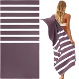SummerSand Mikrofaser Strandtuch XL - Sandfrei, Kompakt und Schnelltrocknend - Ideal als Strandhandtuch, Badehandtuch, Reisehandtuch und Saunatuch - Microfaser Badetuch Groß 160 x 80cm - 160x80cm Lila