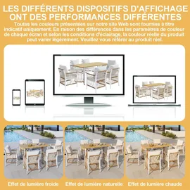 gl store Gartenmöbel-Set 7-tlg. Beige/Naturfarbe