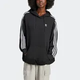 adidas Kapuzensweatjacke ADIDAS ORIGINALS "3 S HOODIE OS" Gr. S, schwarz (black) Damen Sweatjacken Oversize Shirts