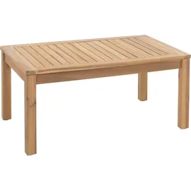 MCW Garten-Garnitur MCW-O19, Lounge-Set Sitzgruppe Bank Sessel Tisch, Holz Akazie MVG Stoff/Textil (180g/m2) ~ Kissen beige