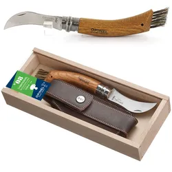 OPINEL Pilzmesser + Etui Taschenmesser Schwammerl Klappmesser Pilz Bürste Eiche