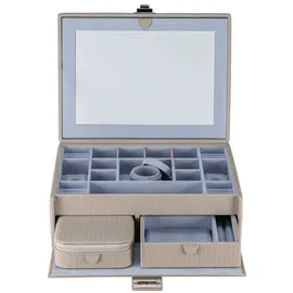 Windrose Schmuckkoffer Taupe Schmuckkoffer