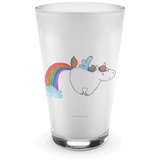 Mr. & Mrs. Panda Glas Einhorn Pegasus - Transparent - Geschenk, Latte Macchiato, Cappuccino, Premium Glas, Edles Matt-Design