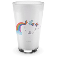 Mr. & Mrs. Panda Glas Einhorn Pegasus - Transparent - Geschenk, Latte Macchiato, Cappuccino, Premium Glas, Hitzebeständig