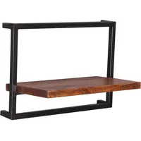 SIT Möbel Panama Wandregal 75 x 25 x 75 cm Antikschwarz
