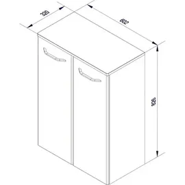 Fackelmann Milano Doppel-Midischrank 60,2 x 82,6 x 32 cm Braun