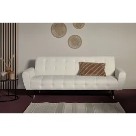 Jahnke Schlafsofa 3-Sitzer Bouclé Off-White