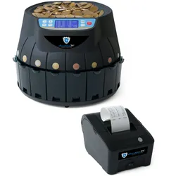 Münzzähler Euro SR1850 mit Drucker Securina24® (schwarz mit Drucker)