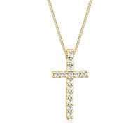 Elli Halskette Damen Kreuz Anhänger Elegant mit Kristallen in 925 Sterling Silber Vergoldet