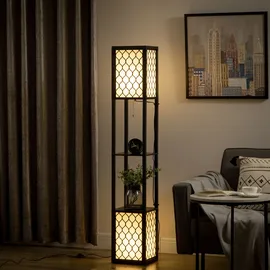 Homcom Stehlampe mit Regal 40W Schwarz