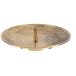 Kerzenteller Spiral Design Messing Gold mit Dorn für bis Ø 10 cm Kerzen
