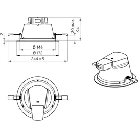 Beg LED-Downlight 1er DL12-18-172-LED-3C weiß Kunststoff