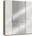 Level 200 x 236 x 58 cm Plankeneiche Nachbildung/Weißglas mit Glas- und Spiegeltüren