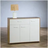CARO-Möbel Sideboard Estelle 88 x 70 x 30 cm Sonoma Eiche / Weiß