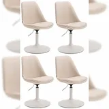CLP Esszimmerstuhl Maverick Polyester beige/weiß 4er Set