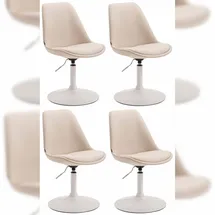 CLP Esszimmerstuhl Maverick Polyester beige/weiß 4er Set