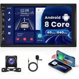 4G+64G 8 Core 4G Android Autoradio 2 Din mit Wireless Apple Carplay Android Auto GPS Navi WiFi 7 Zoll Autoradio mit Mirror Link Bluetooth FM/AM/RDS/DSP/EQ/DAB/USB/OBD Lenkradsteuerung Rückfahrkamera