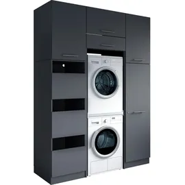 laundreezy Mehrzweckschrank-Set 168 x 238 x 68 cm Grau